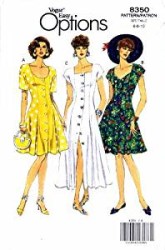 8350 EZ VOGUE SS BUTTON DOWN FLARE DRESS LENGTHS PATTERN 6-10 OR 12-16 UNCUT CHOICE
